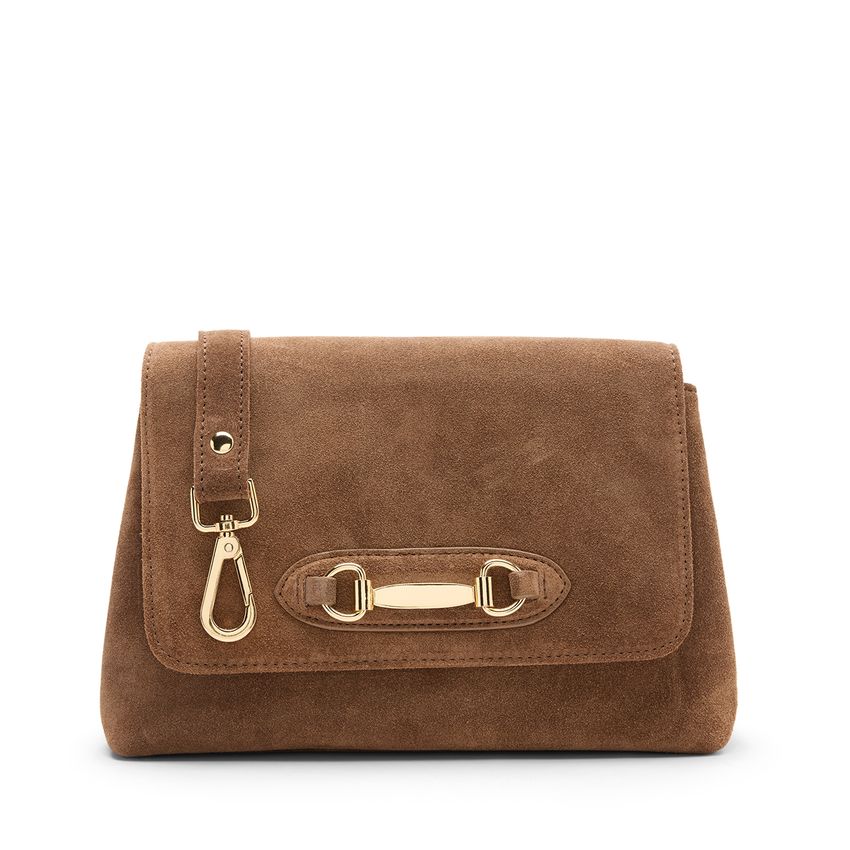 Manfield Bruine suède schoudertas