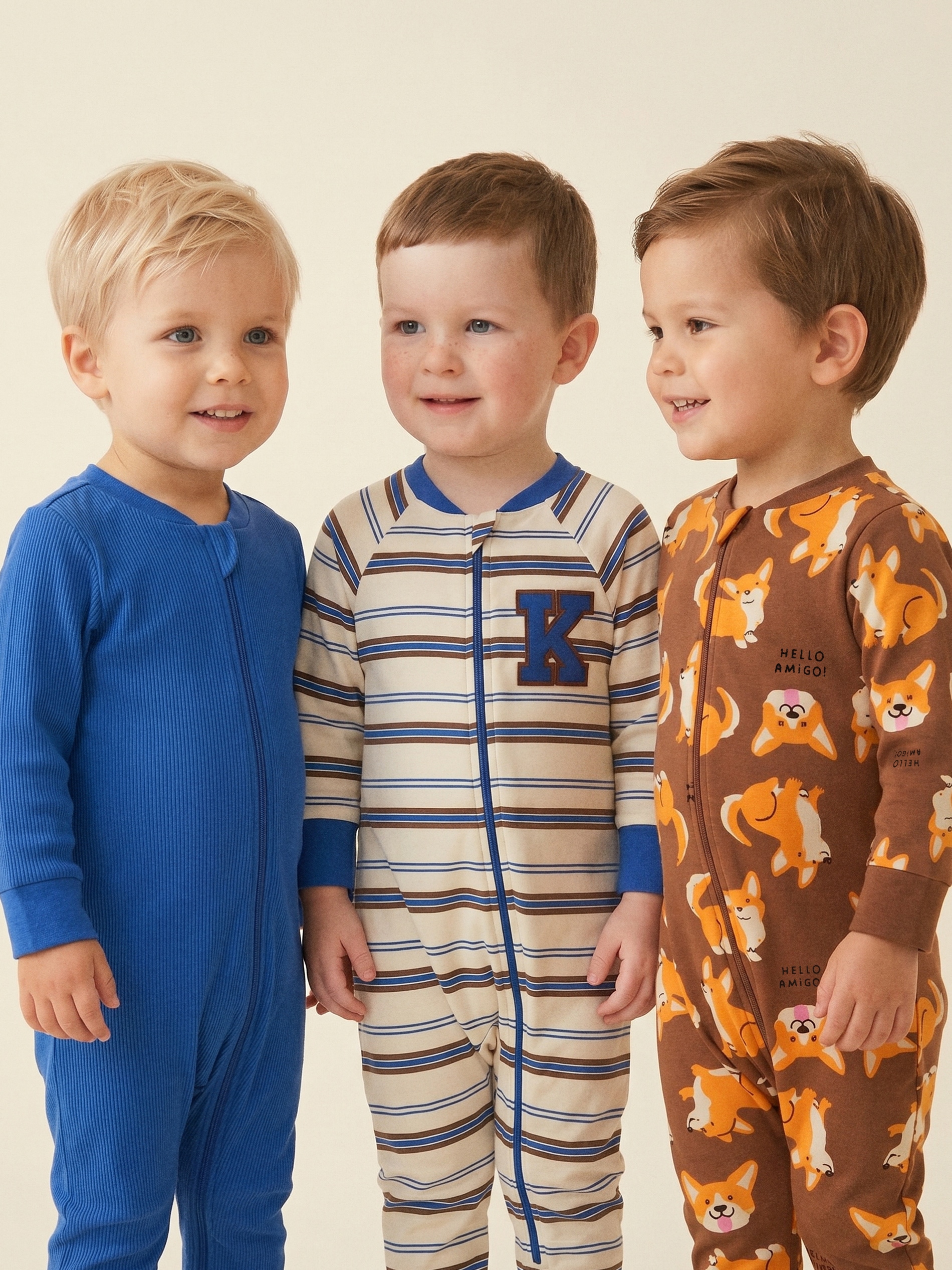 Bawełniany pajacyk z nadrukiem 3 pack
