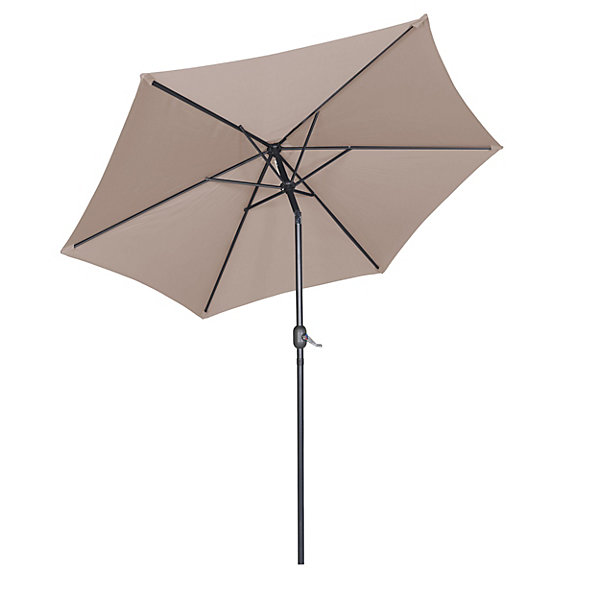 Parasol droit 3m inclinable à manivelle en aluminium taupeOviala