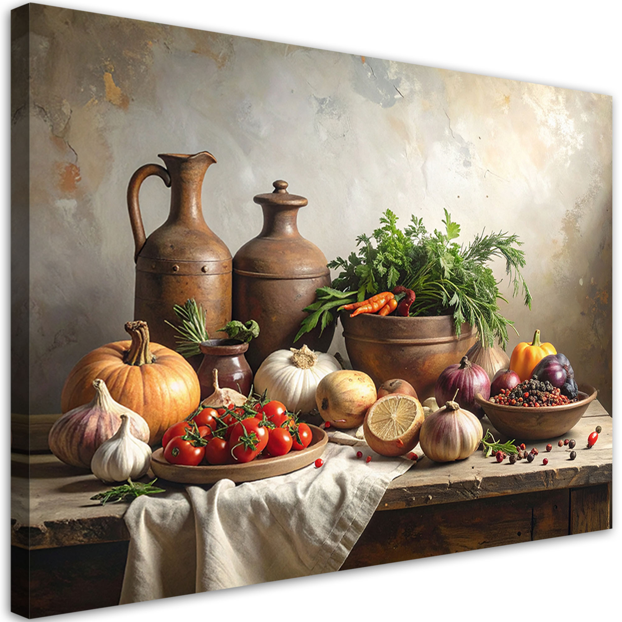 Obraz do kuchni jadalni restauracji, Martwa natura przyprawy warzywa 30x20
