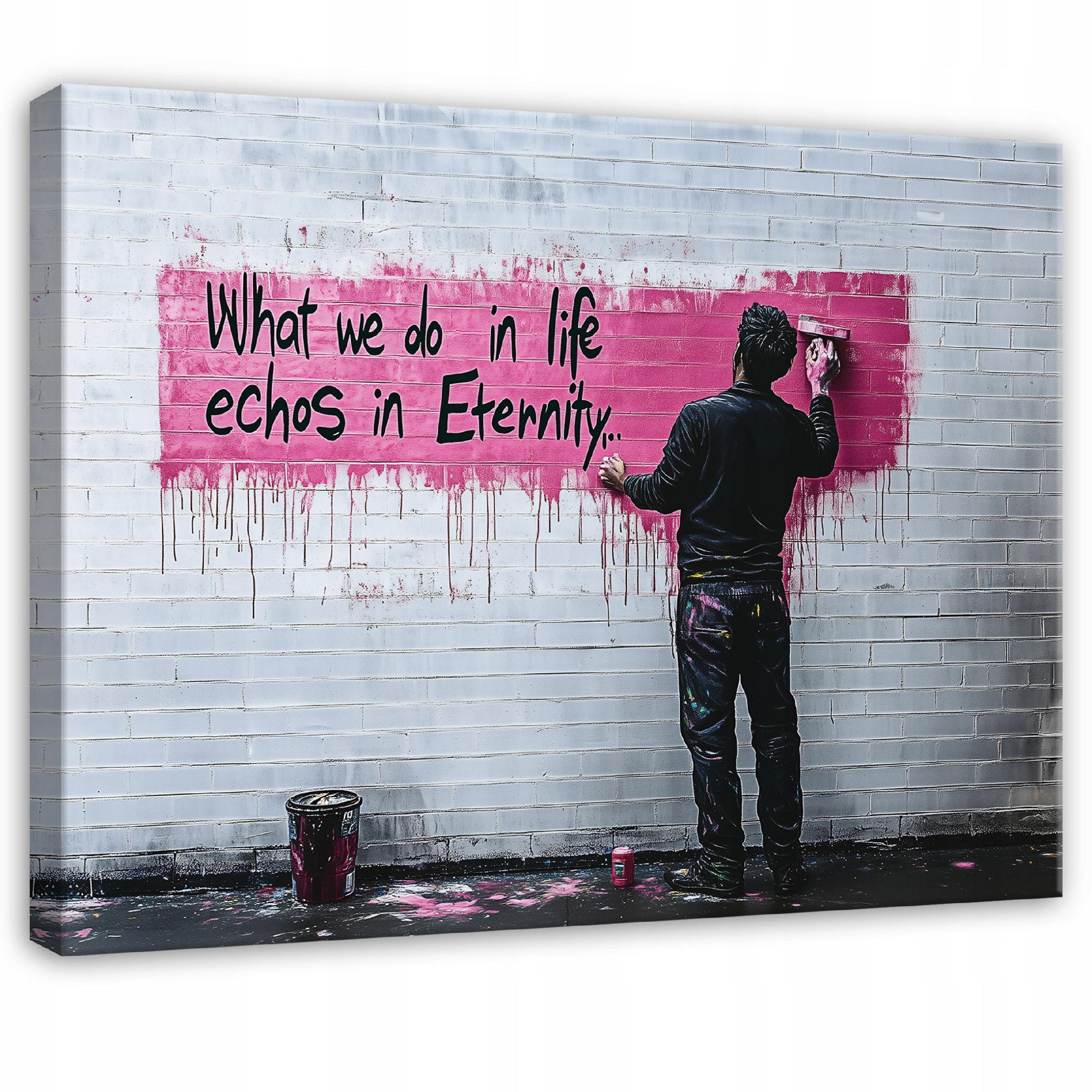 Obraz Banksy Abstrakcja Szary Do Salonu Sypialni Kuchni Na Płótnie 60X40