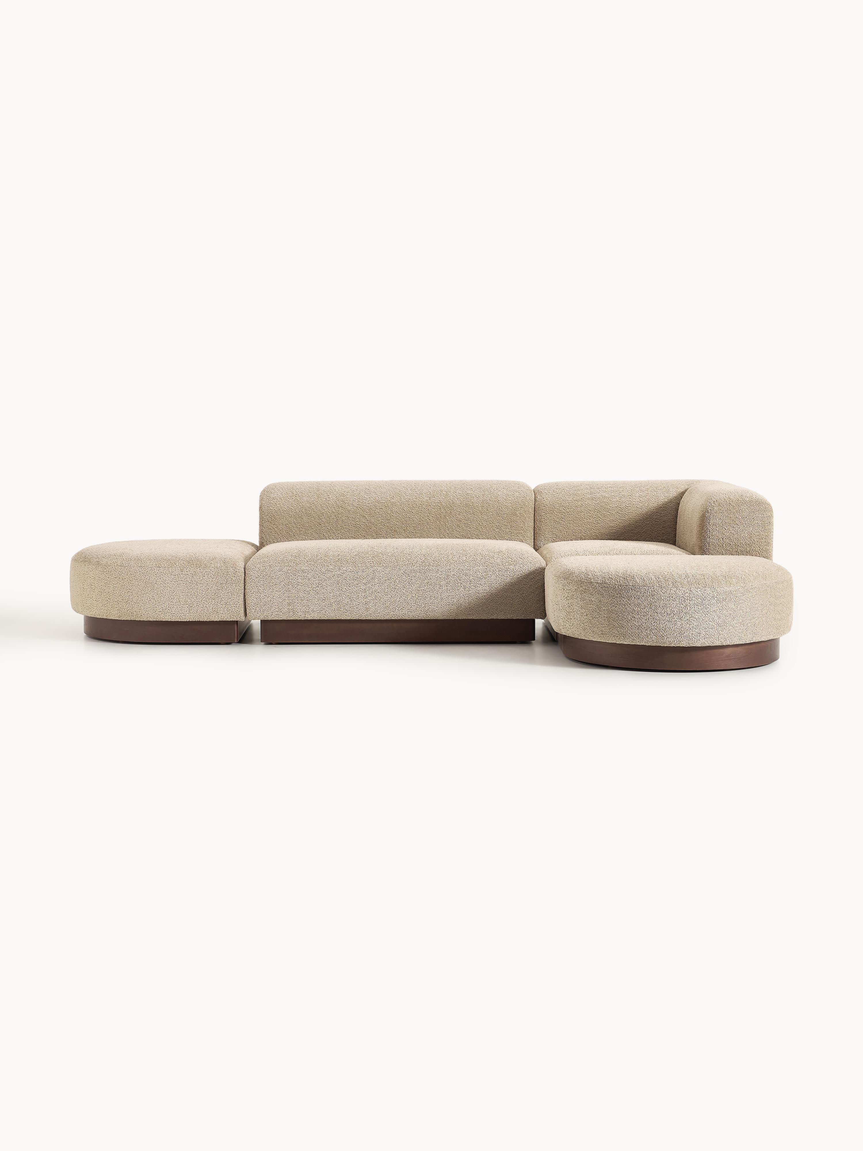 Modulares Ecksofa Natalie aus Teddy-Bouclé