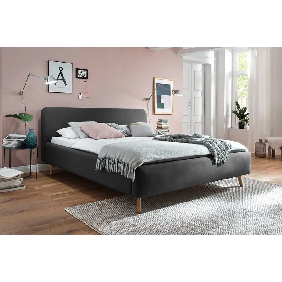 Gestoffeerd bed Tony 180x200 - antraciet