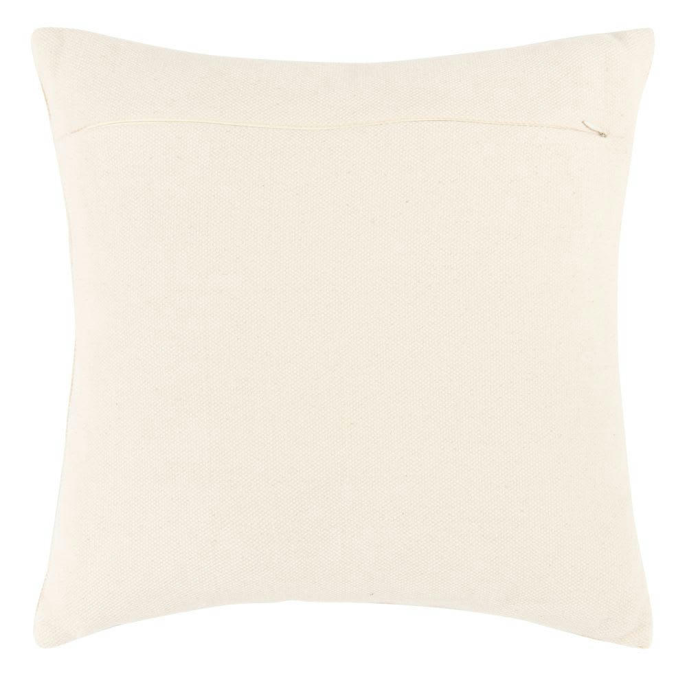 BASTET - Housse de coussin en coton écru avec galon 40x40