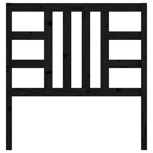 NNEVL Bed Headboard Black 96x4x100 cm Solid Wood Pine