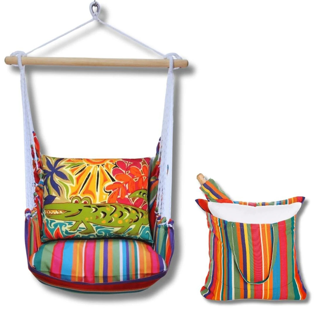 Magnolia Casual Swing Set 4 piece - Le Jardin Stripe w/ Alligator