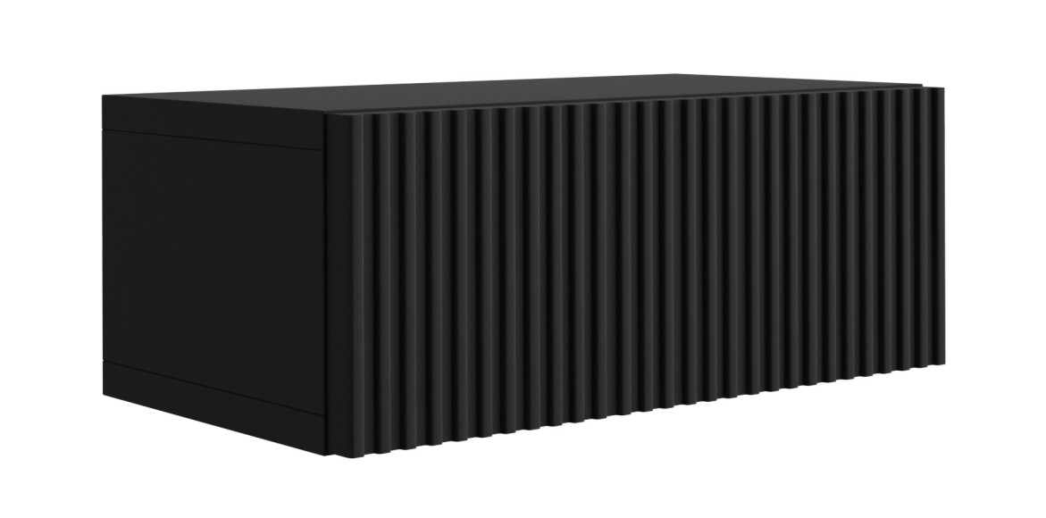 Szafka nocna – front ryflowany, czarny, 40 x 20 x 16 cm, 40 x 20 x 16 cm
