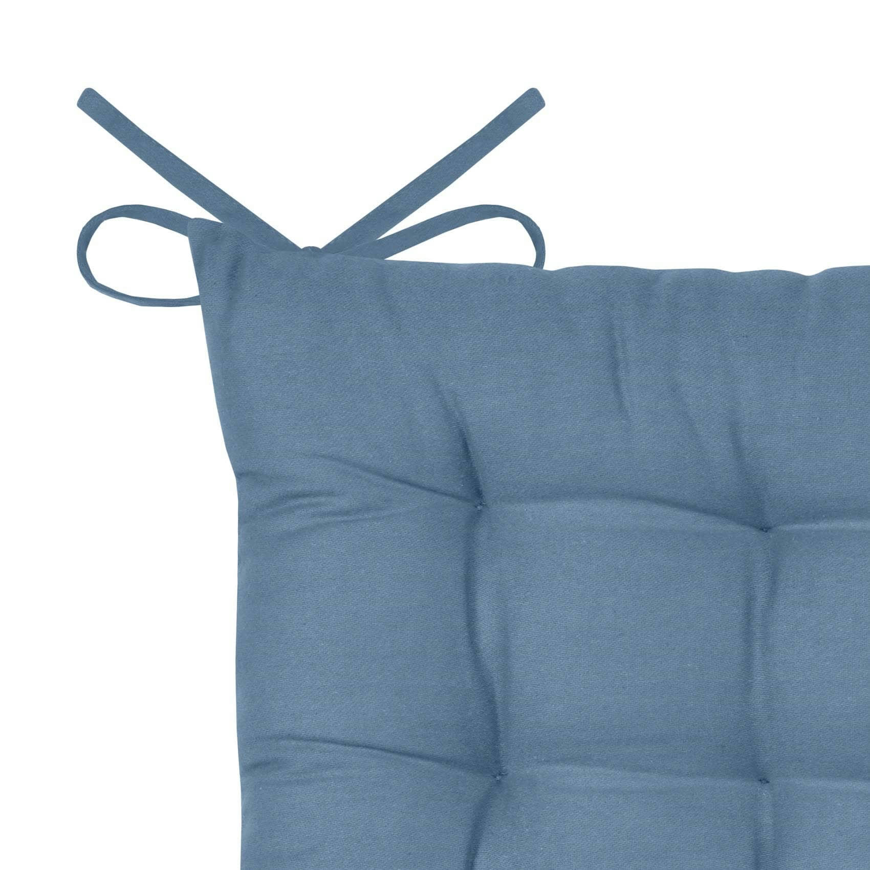 - Galette de chaise unie et classique coton bleu marine 38x38 cm