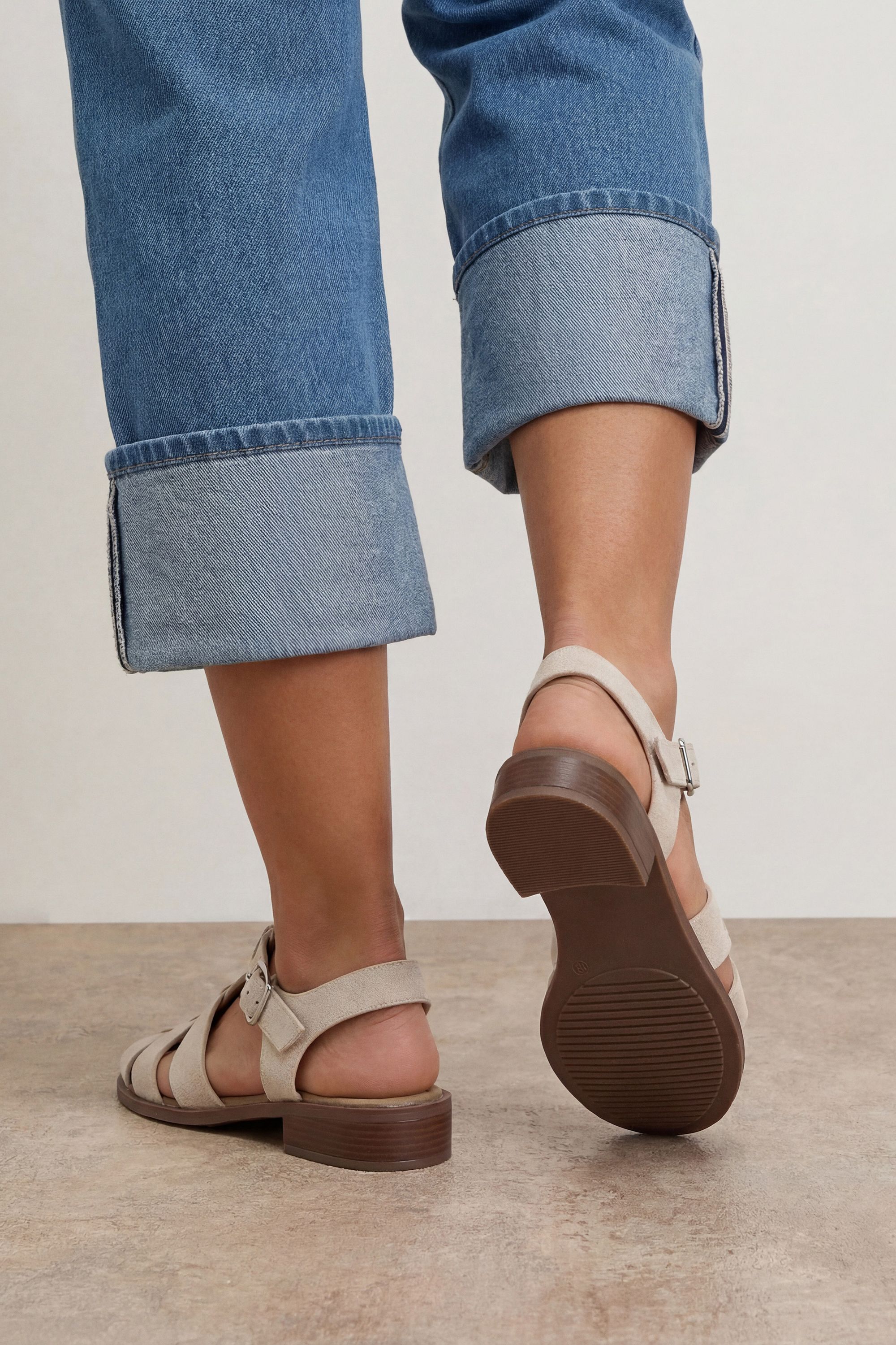 Oasis Cass Faux Suede Closed Toe Fisherman Flat Shoes