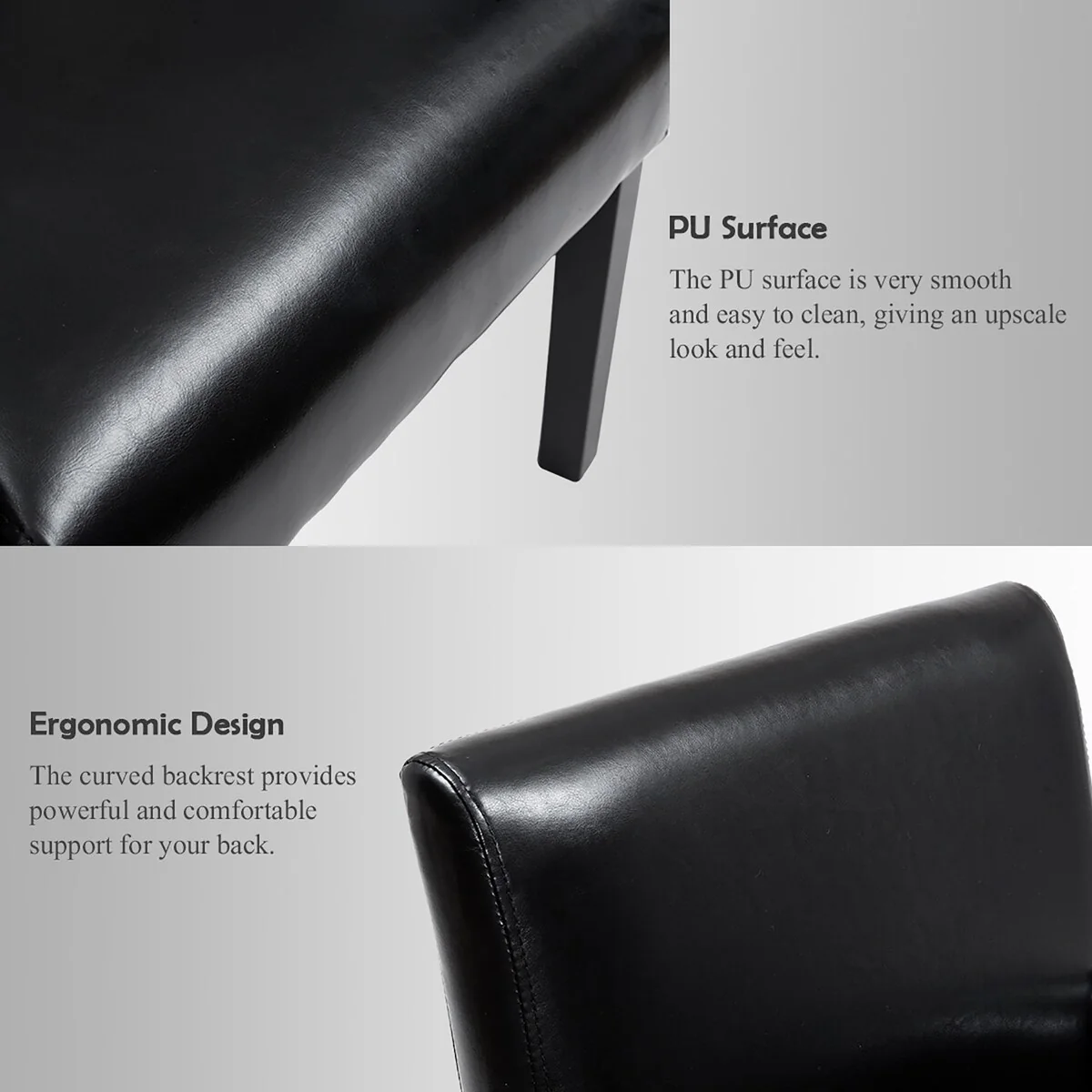 Modern PU Leather Reception Guest Chairs Padded Seat and Arms