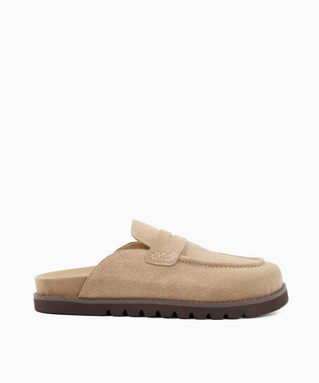 Goldens M Taupe - Suede Slip-On Mules
