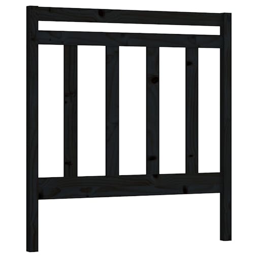 NNEVL Bed Headboard Black 96x4x100 cm Solid Wood Pine