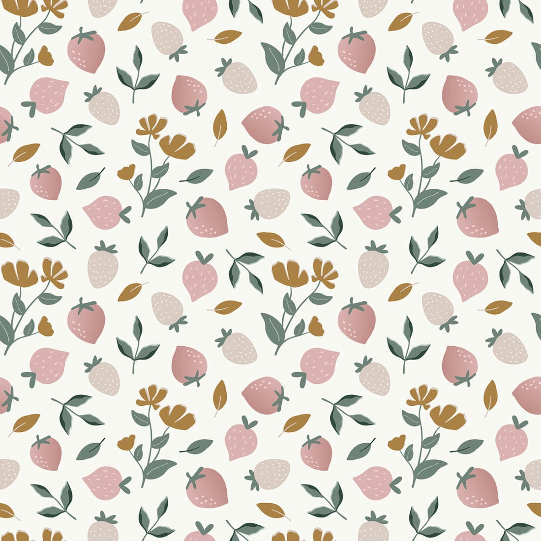 LOUISE - Papier peint strawberry fields rose