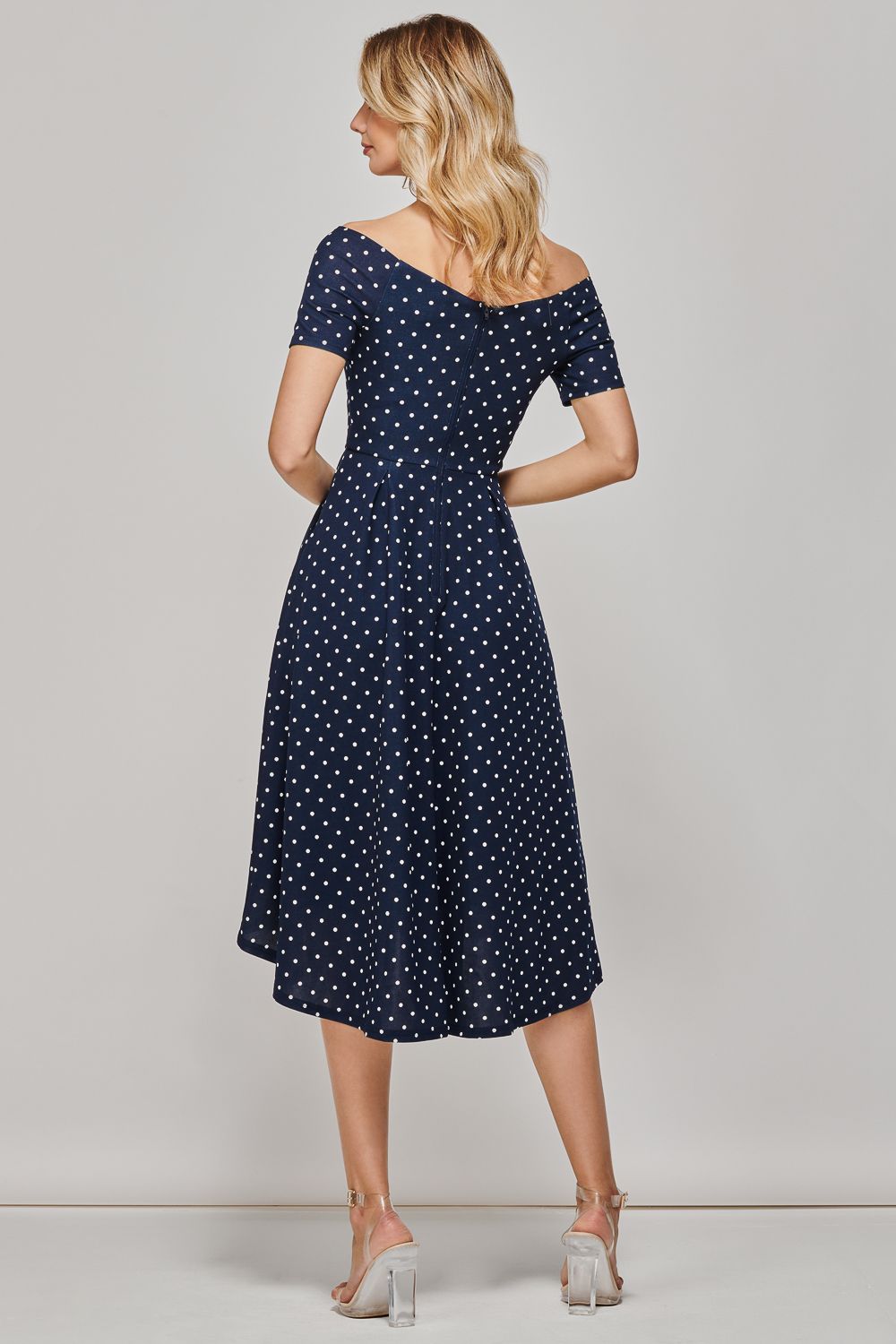 Jolie Moi Fit & Flare Pleated Ponte Midi Dress
