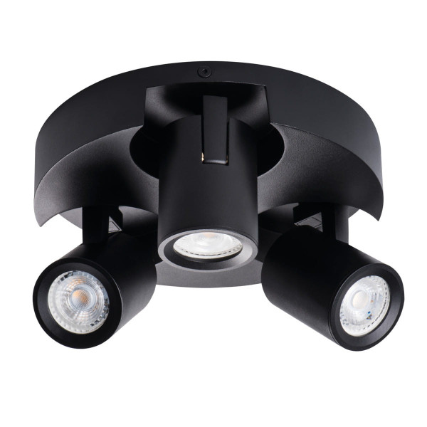 Lampa sufitowa czarna LAURIN 3xGU10x35W wym: 11x22x22 cm Kanlux