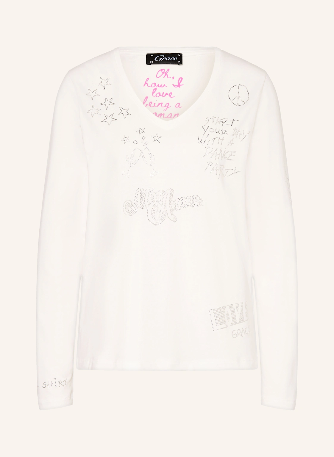 Grace Longsleeve mit Schmucksteinen