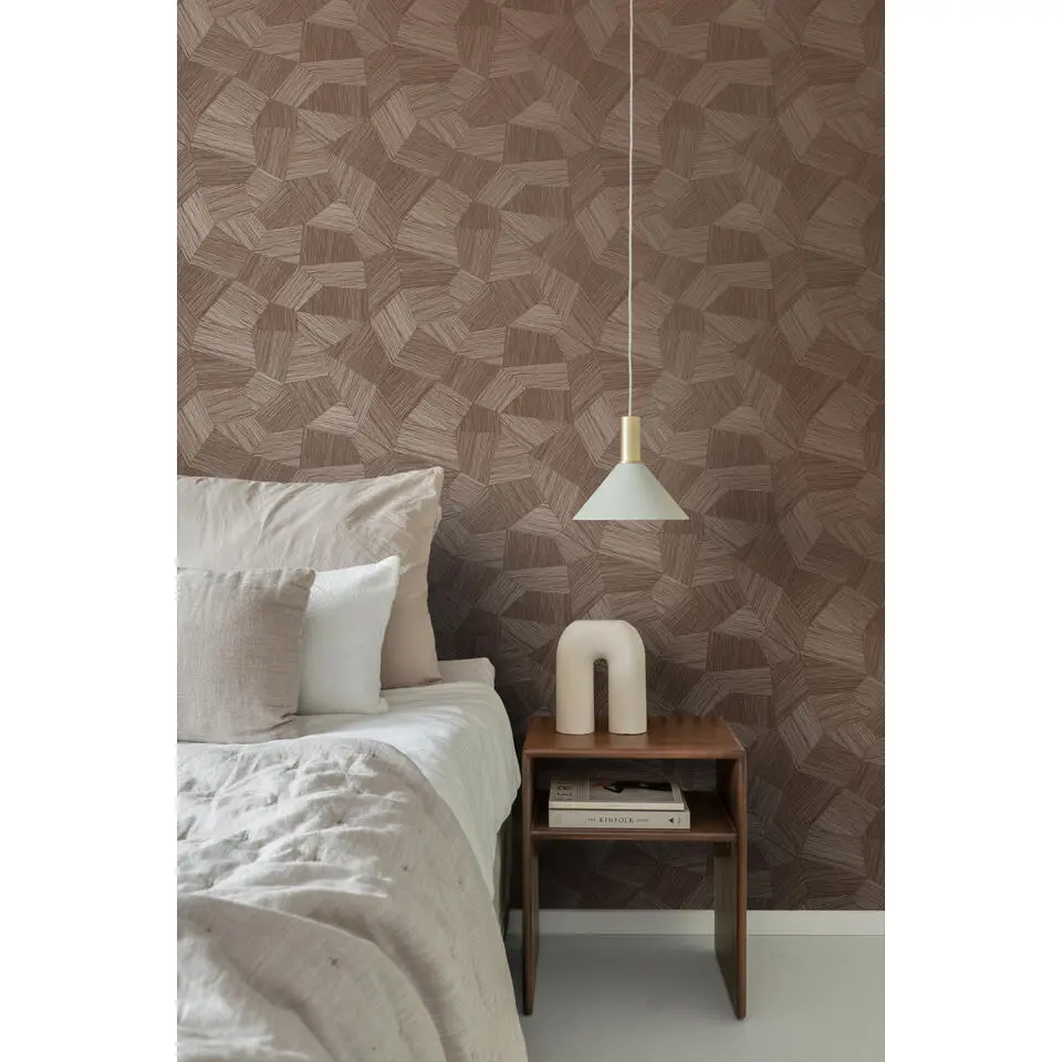 Origin Wallcoverings behang grafisch 3D motief roest bruin - 53 cm x 10.05 m