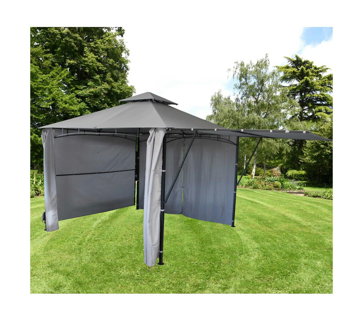 MERIDA - Tonnelle de jardin  en acier gris perle