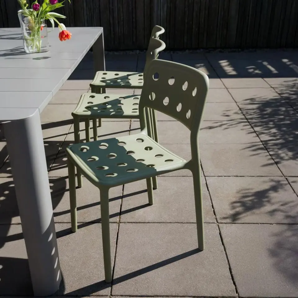 Tuinstoel Groen Kunststof - 53x46x80cm - Serra - Set van 4