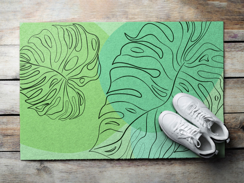 Wycieraczka wejściowa 60x40 Monstera Liście botaniczny wzór Tulup