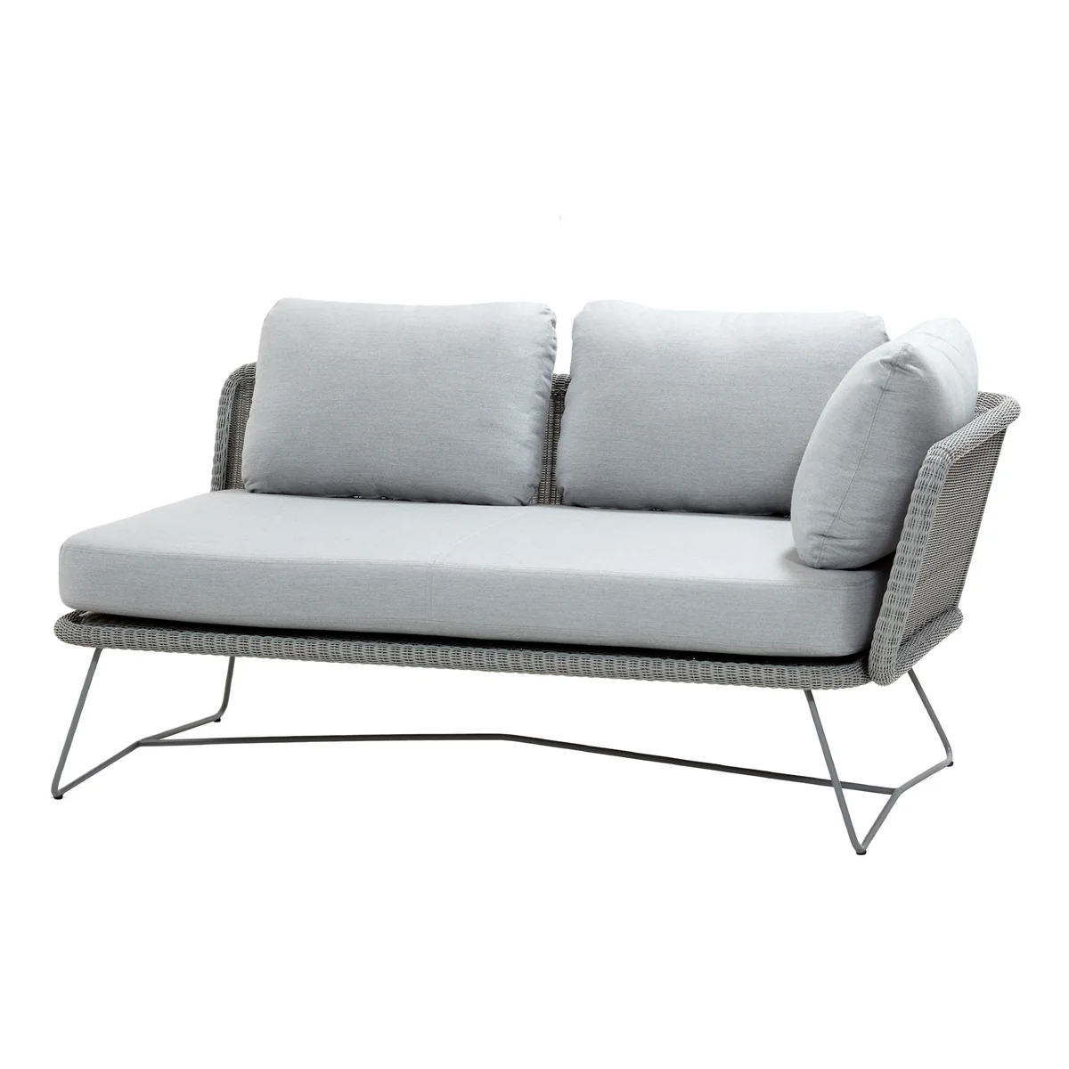 Cane-line - Horizon Modulsofa Outdoor 2-Sitzer links, hellgrau
