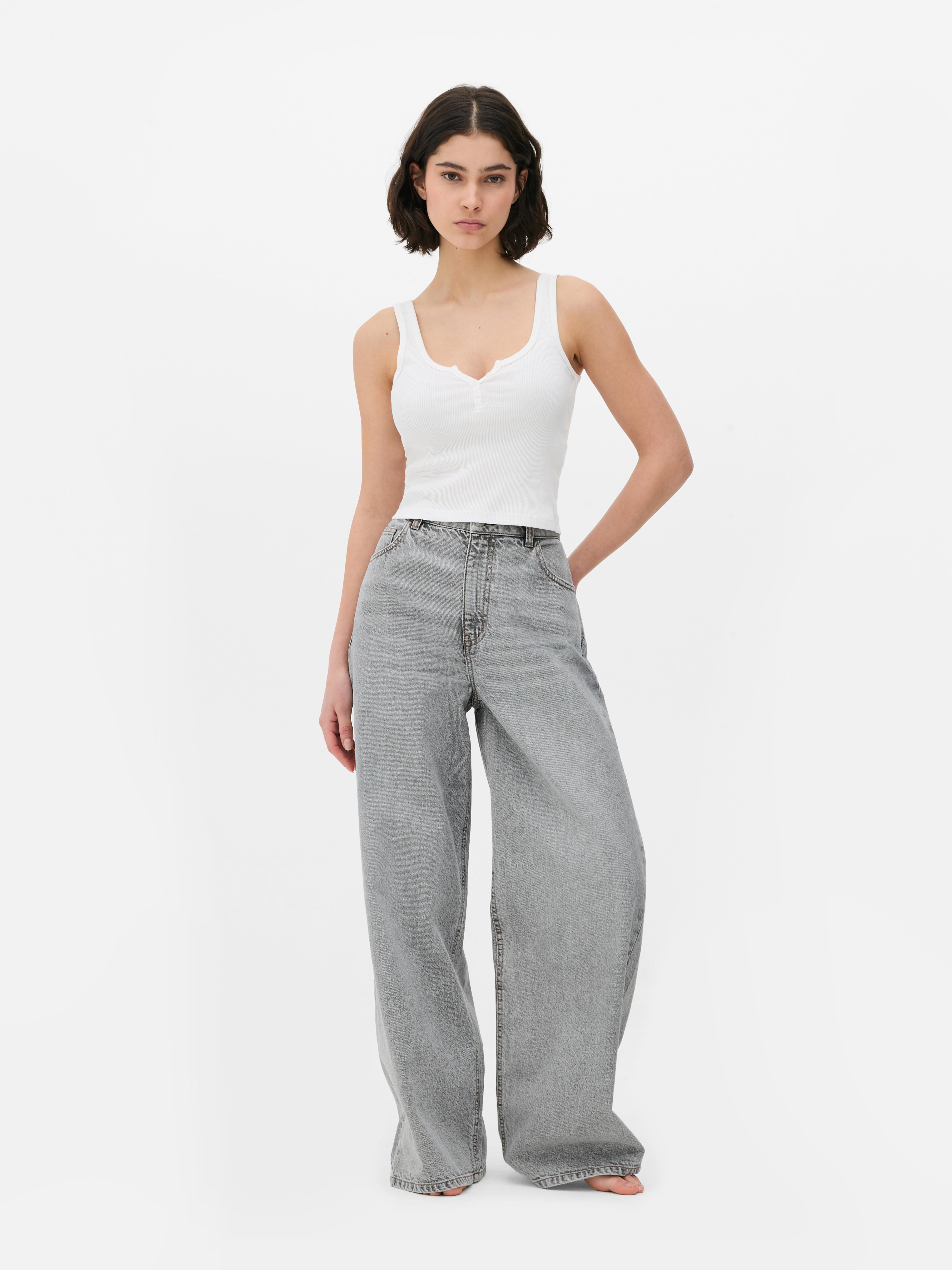Mid-Rise Wide-Leg Jeans