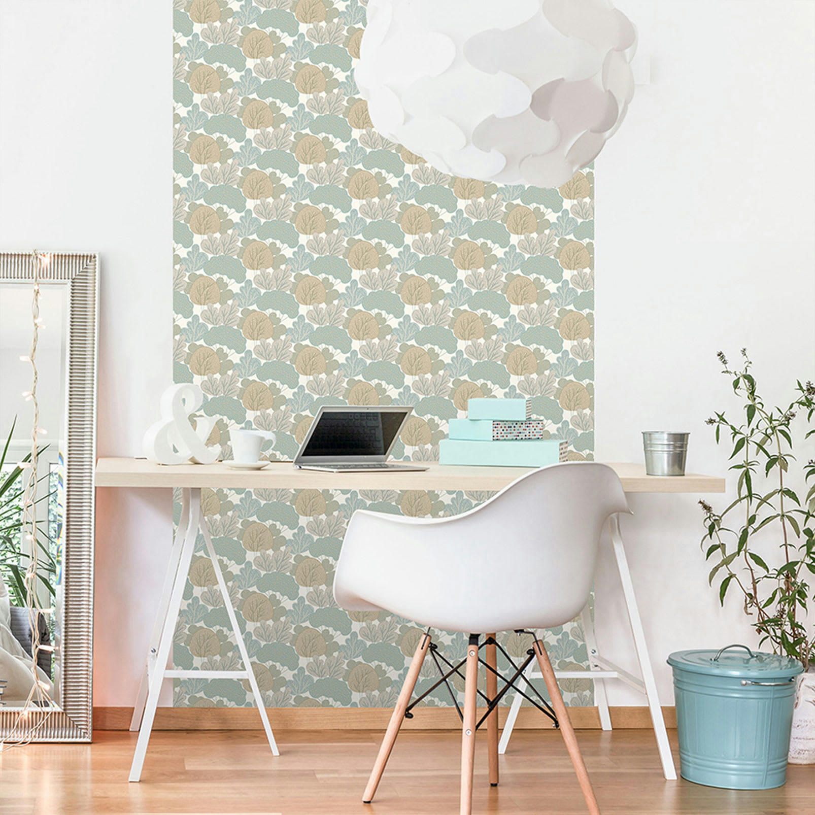 - Papier peint enfant buissons et nuages 0,53x10 mètrescm