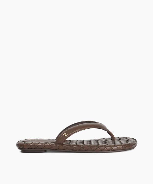 Lunare Brown - Leather Thong Sandals
