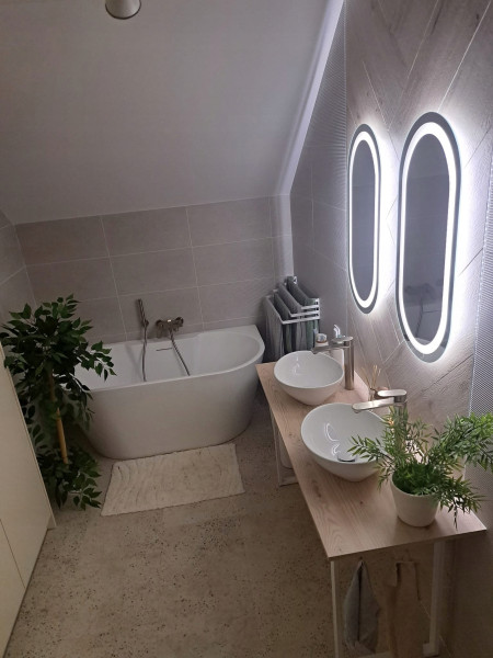 Lustro led 50x100 owalne podświetlane 120 diod/m piaskowane owal łazienkowe