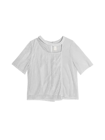Patchwork top with cut-out details - 26SRT016A