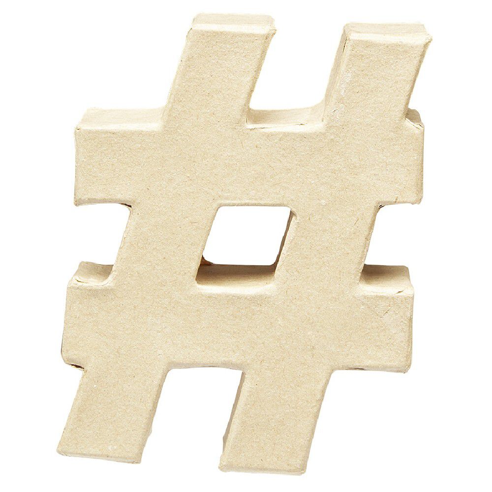 Symbole # à décorer en papier maché