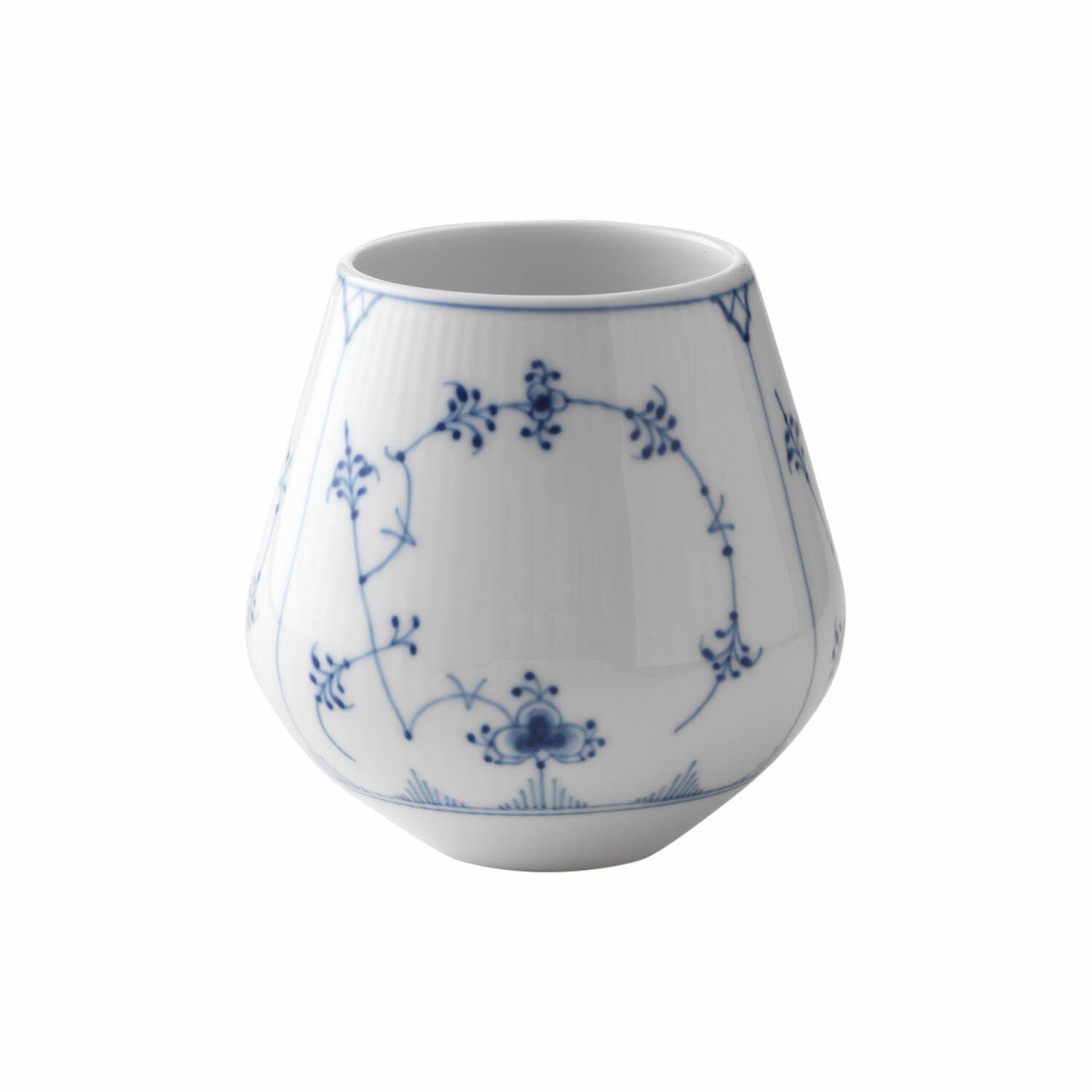 Musselmalet Riflet vase 12 cm