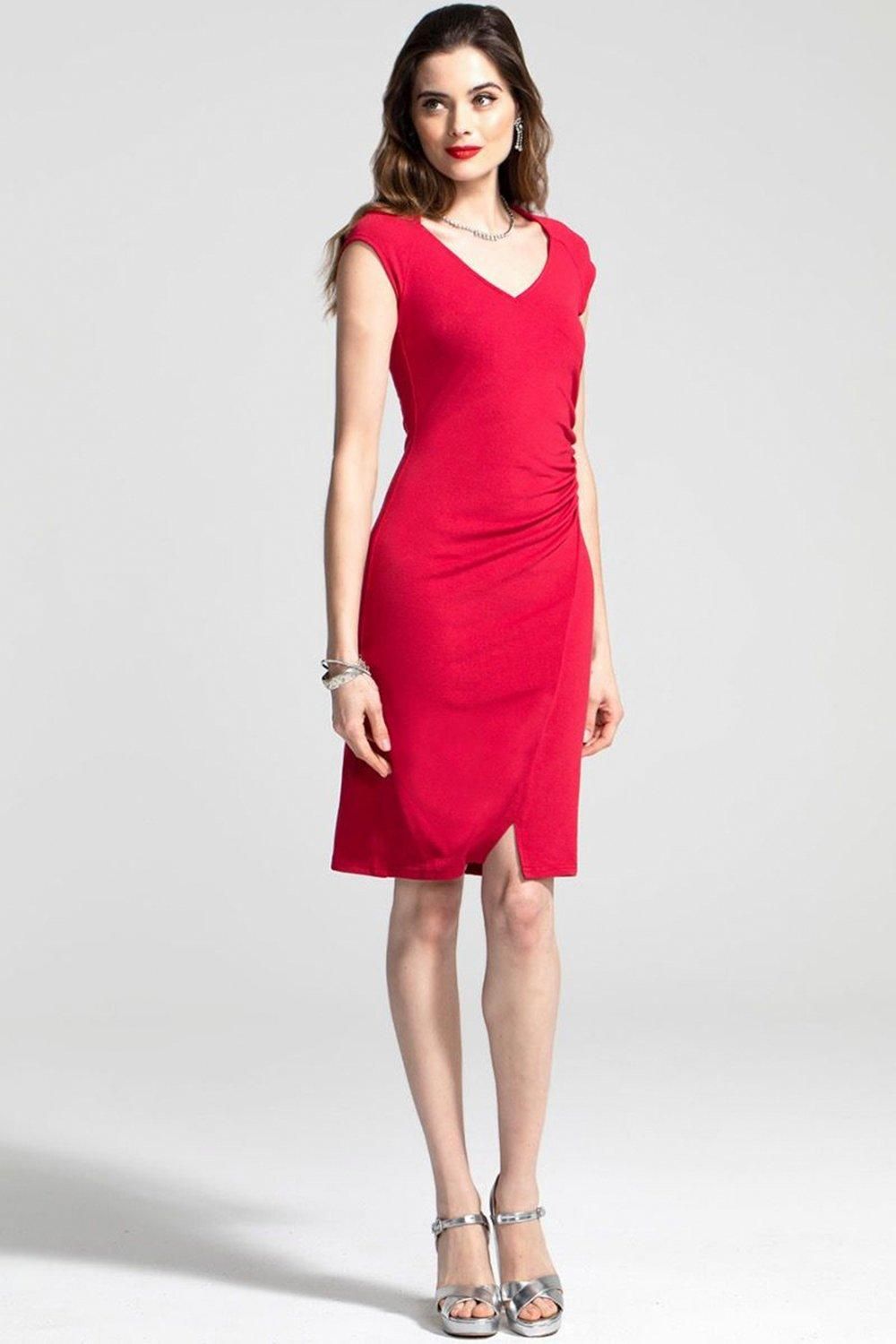 Hot Squash Raglan Sleeve Side Ruched Dress