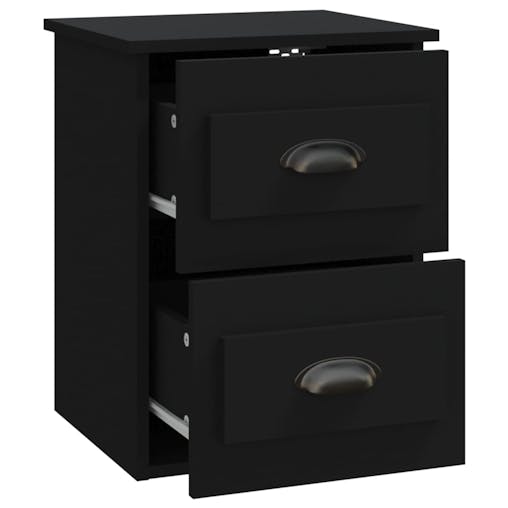 NNEVL Wall-mounted Bedside Cabinets 2 pcs Black 41.5x36x53cm