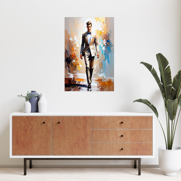 Naklejka samoprzylepna do salonu Feeby Mężczyzna w garniturze 20x30