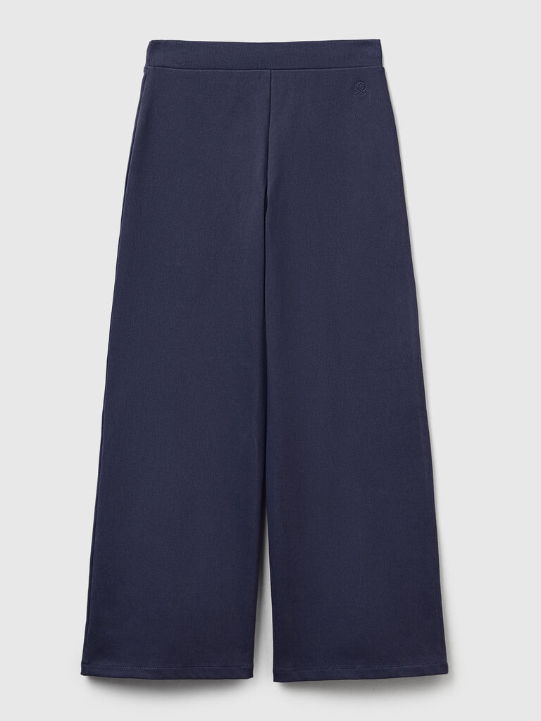 Wide trousers in stretch cotton