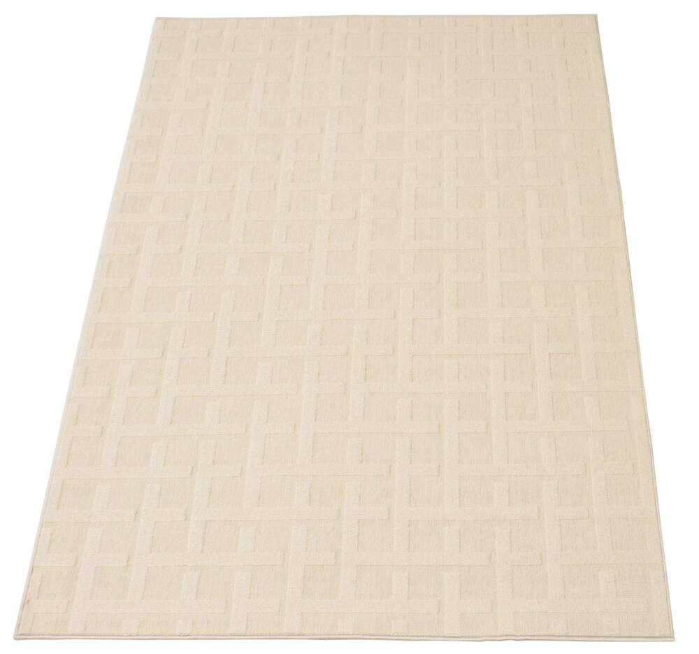 ECARPET Villa Indoor/Outdoor Geometric Area Rug, Ivory, Assorted Sizes