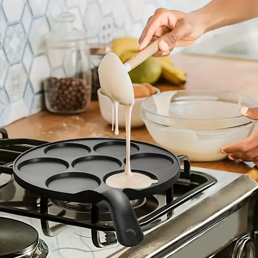 SOGA 2X Cast Iron Takoyaki Fry Pan 7 Hole Grill Mold 23cm