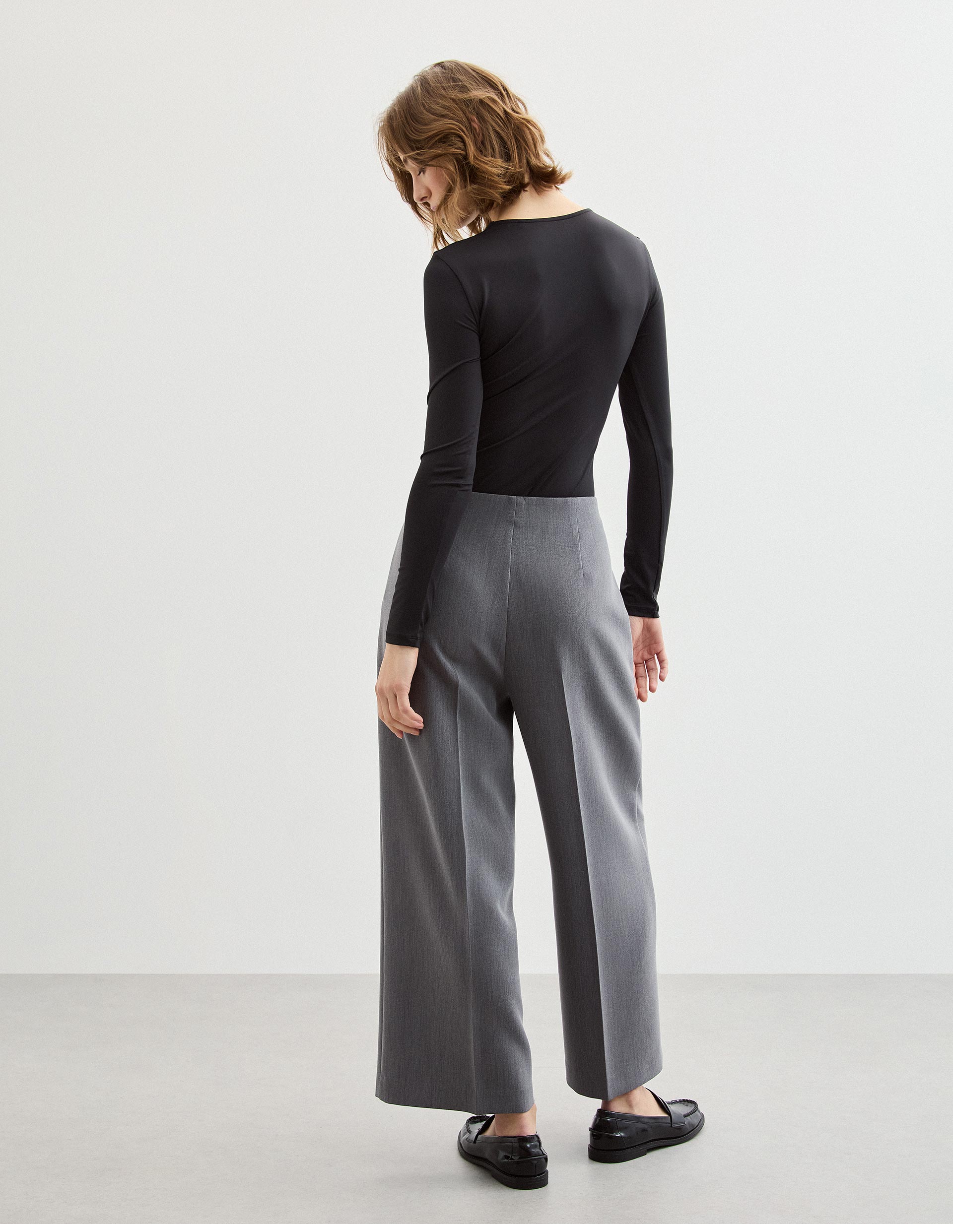 Calças Culotte, Mulher, Cinzento