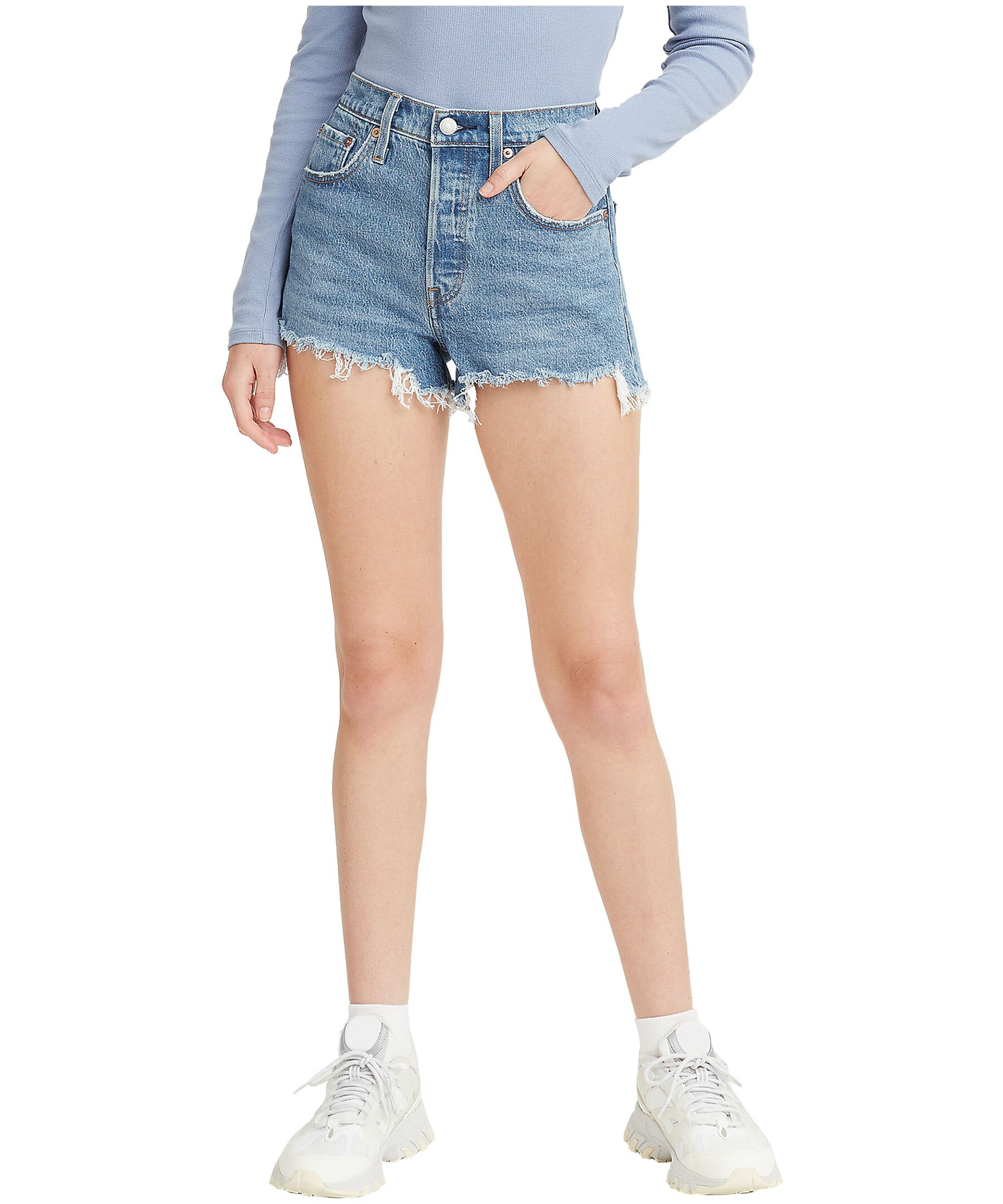 Levi's Women's 501 Original High Rise Jean Shorts - Medium Indigo