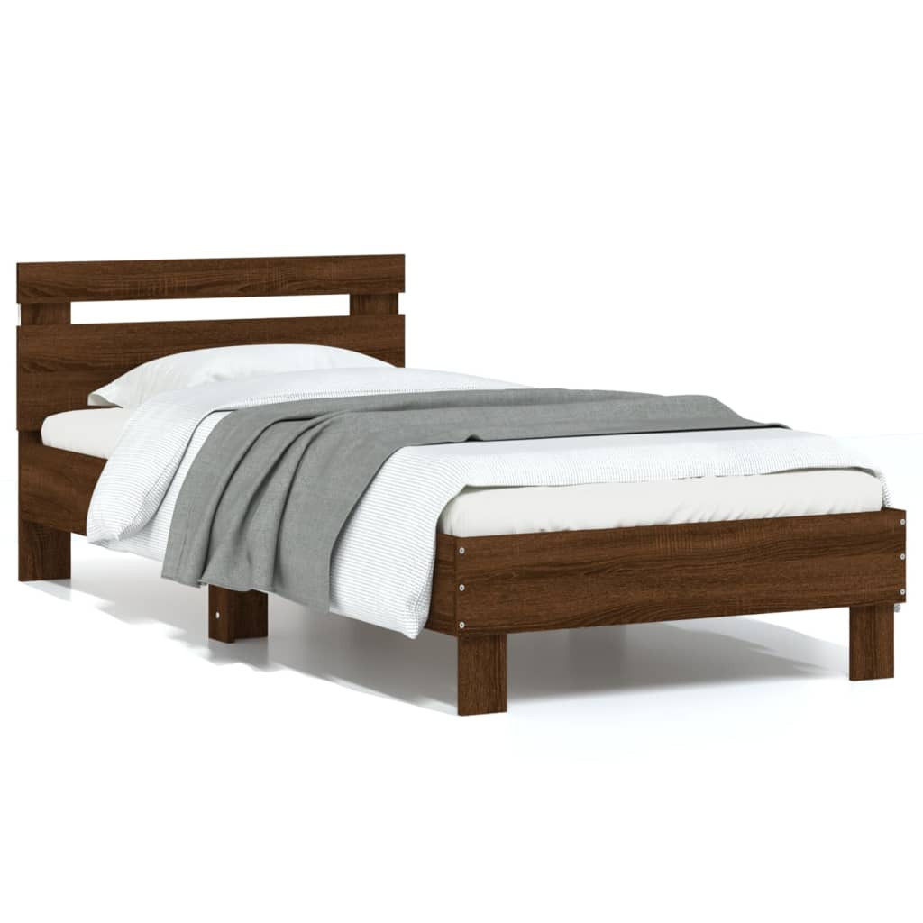 Łóżko Drewniane Rama Łóżka Sofa Brązowe Do Sypialni Pokoju 75x190 cm
