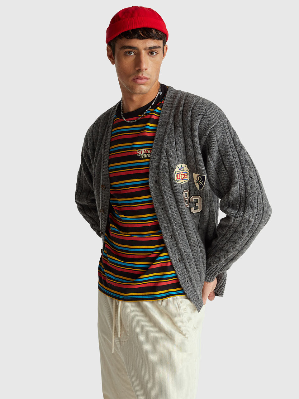 Stranger Things cardigan in pure wool