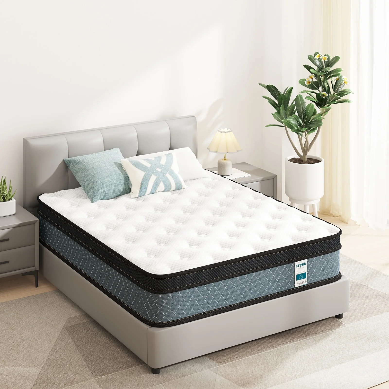 10-inch Memory Foam Mattress and Pocket Spring - White