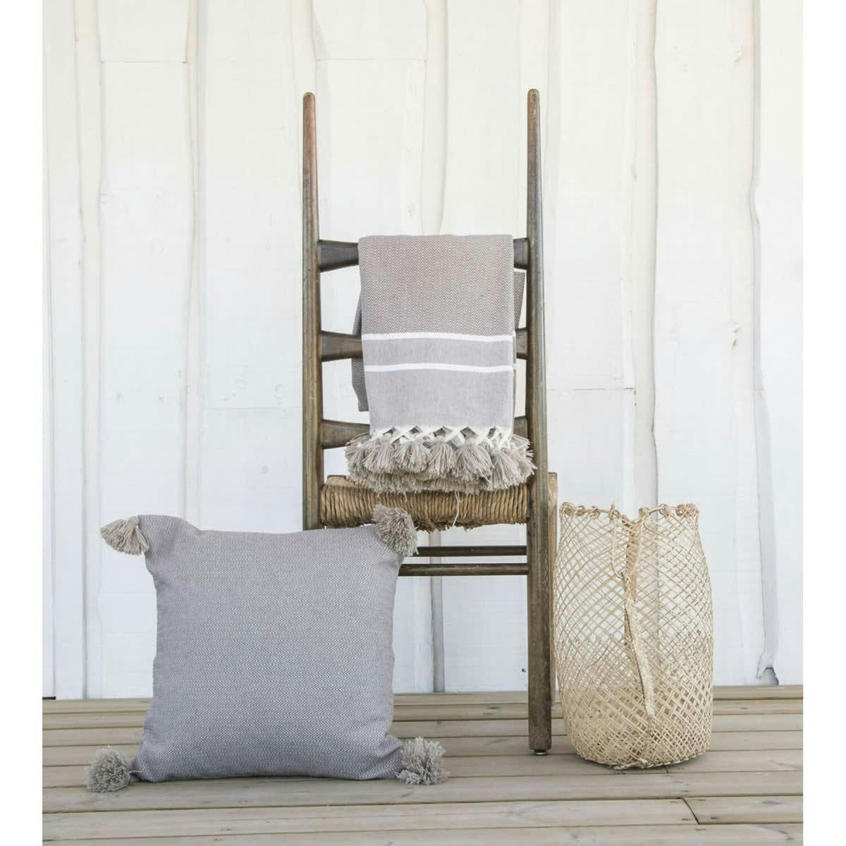 STOCKHOLM - Housse de coussin carré coton  50x50 taupe