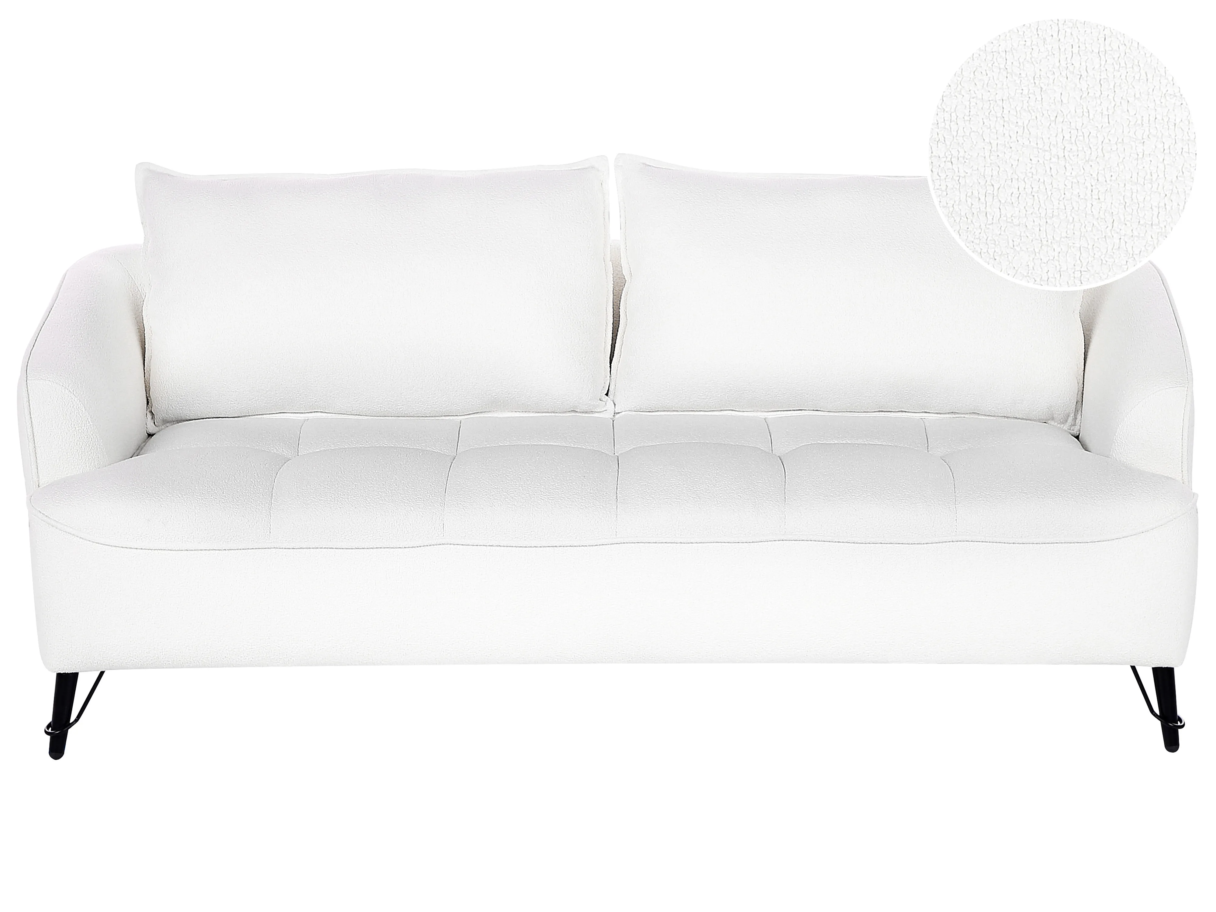 Sofa 2 Seater HOBRO Boucle White