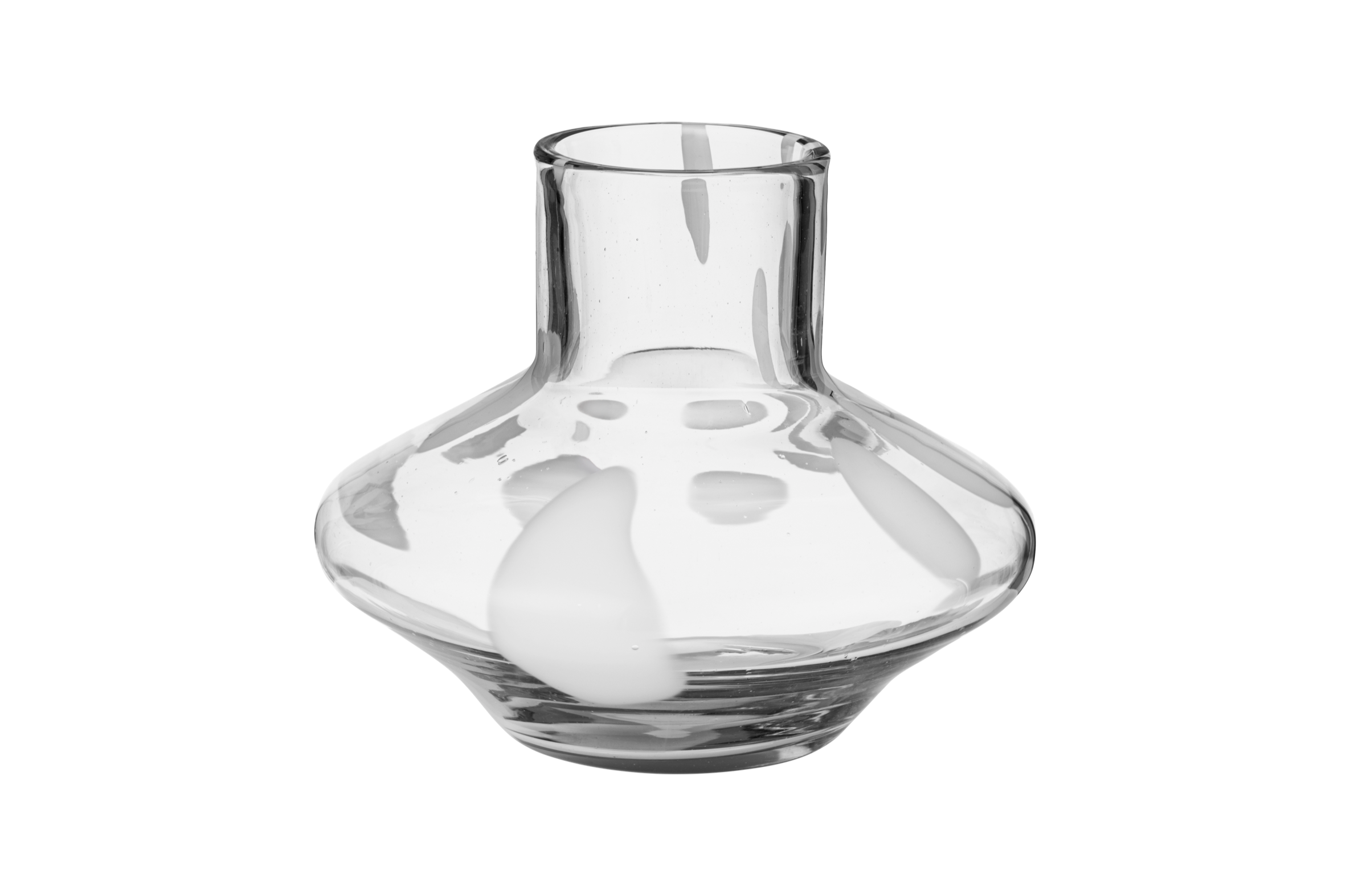 noo.ma Glom vaas handgeblazen glas wit met stippen 33,5x33,5x30 cm