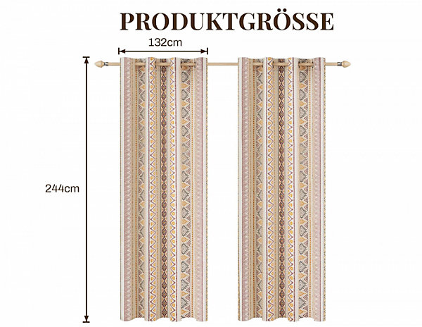 CODEKEY Lot de 2 rideaux d'extérieur transparents à œillets - En lin - Résistant aux intempéries - 132 x 244 cm (l x H)