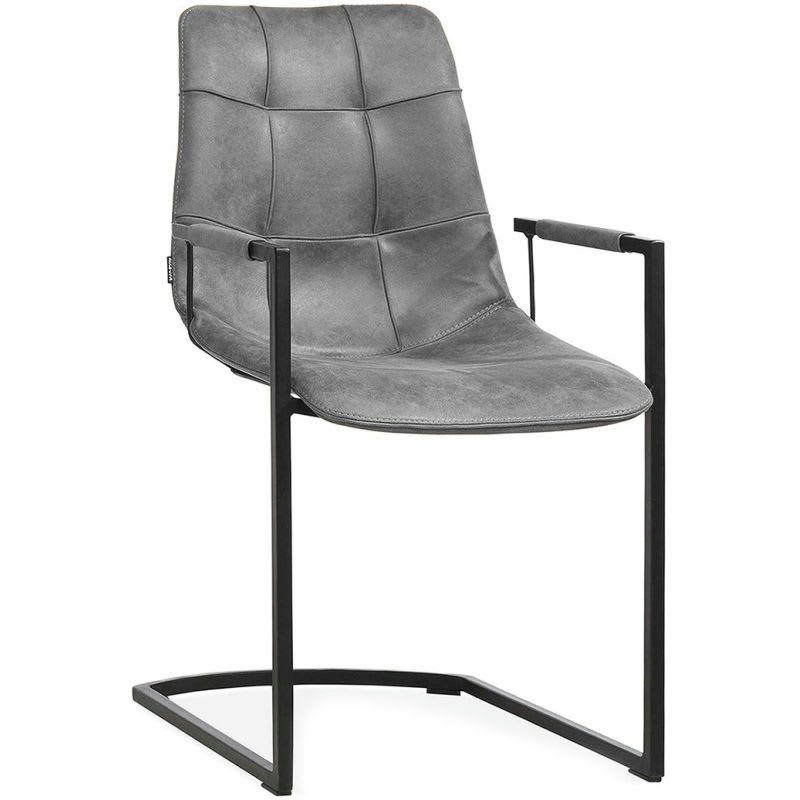 CONDOR - Fauteuil (lot 2) piétement luge en métal anthracite