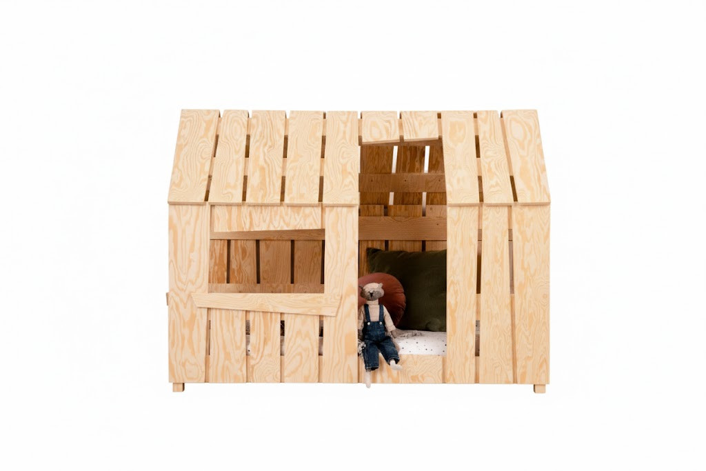 Łóżko dziecięce domek MAT 70x140 sosna bez szuflady/bez materaca