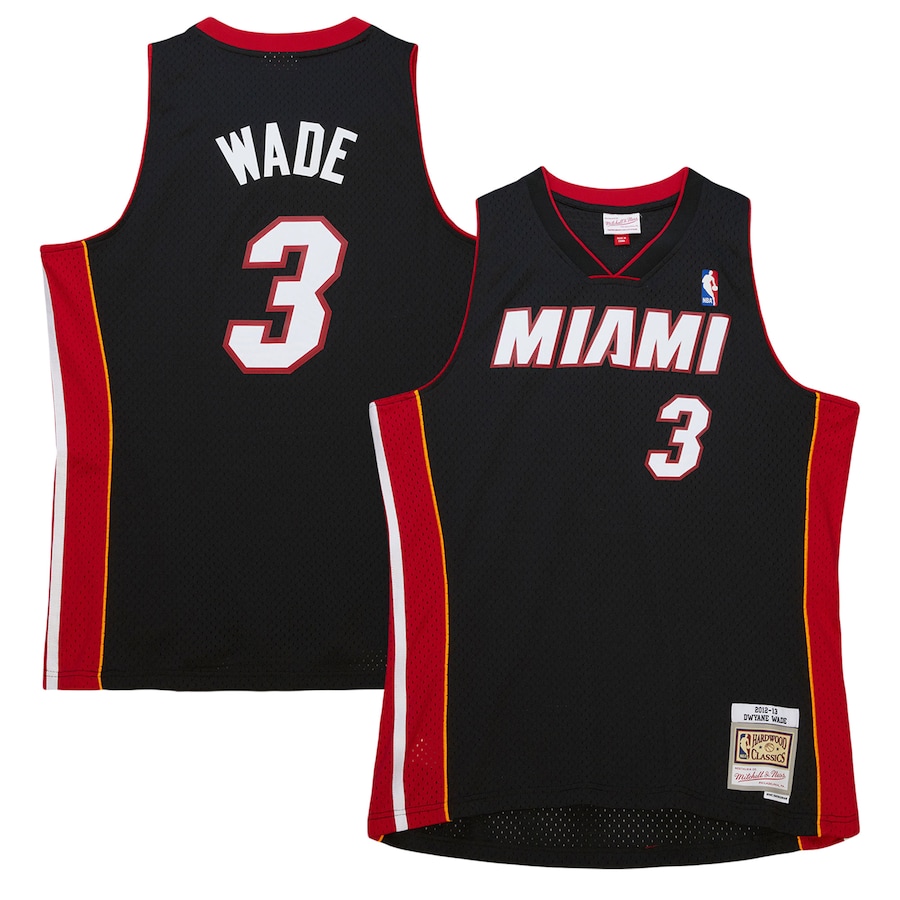 Dwyane Wade Miami Heat Hardwood Classics Swingman Jersey - Black